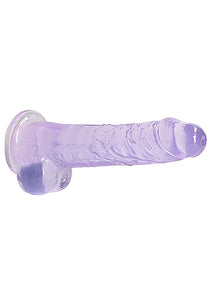 Realrock 8in Realistic Dildo W/ Balls Clear Purple