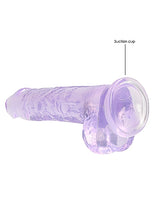Load image into Gallery viewer, Realrock 8in Realistic Dildo W/ Balls Clear Purple
