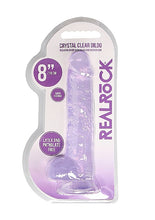 Load image into Gallery viewer, Realrock 8in Realistic Dildo W/ Balls Clear Purple
