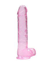 Load image into Gallery viewer, Realrock 9in Realistic Dildo W/ Balls Clear Pink
