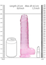 Load image into Gallery viewer, Realrock 9in Realistic Dildo W/ Balls Clear Pink
