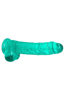 Realrock 9in Realistic Dildo W/ Balls Turquoise