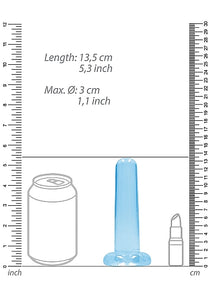 Realrock Non Realistic Dildo W Suction Cup 5.3in Blue