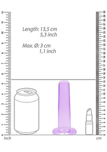 Realrock Non Realistic Dildo W Suction Cup 5.3in Purple