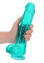 Load image into Gallery viewer, Realrock Realistic Dildo W/ Balls 10in Turquoise
