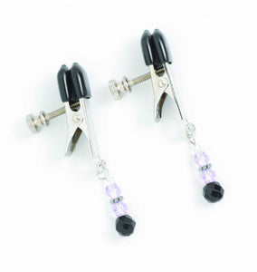 Broad Tip Clamp W/purple Beads