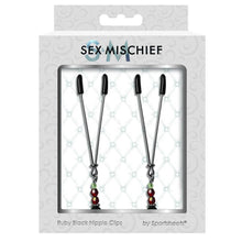 Load image into Gallery viewer, Sex &amp; Mischief Nipple Clips Ruby Black
