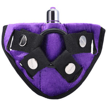 Load image into Gallery viewer, Velvet Vibrating Harness Purple
