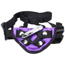 Load image into Gallery viewer, Velvet Vibrating Harness Purple
