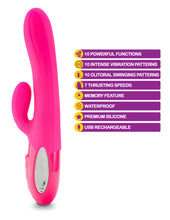 Load image into Gallery viewer, Viben Hypnotic Thrusting Rabbit W/ Clit Stim Hot Pink
