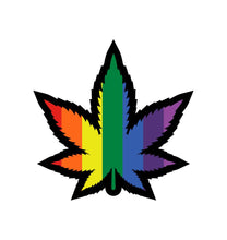 Load image into Gallery viewer, Rainbow Marijuana Leaf Pin
