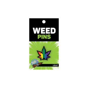 Rainbow Marijuana Leaf Pin