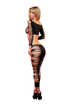 Load image into Gallery viewer, Lapdance Fire Flame Crop Top &amp; Pant Black O/s
