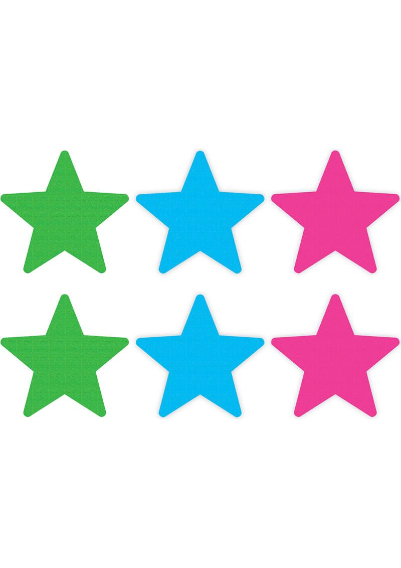 Pasties Neon Star 3pk Asst.