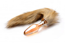 Load image into Gallery viewer, Frisky Orange Glass Butt Plug W/fox Tail
