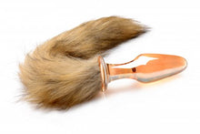 Load image into Gallery viewer, Frisky Orange Glass Butt Plug W/fox Tail
