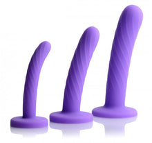 Load image into Gallery viewer, Strap U Tri Play 3 Pc Silicone Dildo Set Purple
