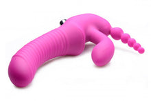 Load image into Gallery viewer, Strap U Regal Rider Vibrating Strapless Strap On Triple G Dildo
