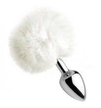 Load image into Gallery viewer, Tailz White Fluffy Bunny Tail Anal Plug
