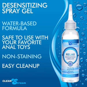 Cleanstream Relax Anal Lube Desensitizing W/ Tip 4oz (out Beg Apr)