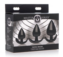 Load image into Gallery viewer, Master Series Triple Spades 3 Pc Anal Plug Set
