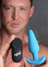 Load image into Gallery viewer, Bang! 21x Vibrating Silicone Butt Plug W/ Remote Blue
