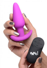 Load image into Gallery viewer, Bang! 21x Vibrating Silicone Butt Plug W/ Remote Purple
