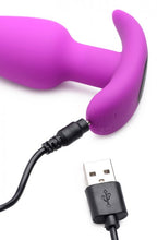 Load image into Gallery viewer, Bang! 21x Vibrating Silicone Butt Plug W/ Remote Purple
