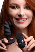 Load image into Gallery viewer, Bang! 21x Vibrating Silicone Swirl Butt Plug W/ Remote Black

