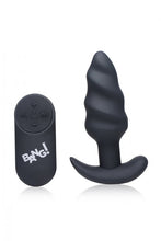 Load image into Gallery viewer, Bang! 21x Vibrating Silicone Swirl Butt Plug W/ Remote Black
