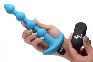Bang! Vibrating Silicone Anal Beads & Remote Blue