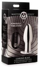 Load image into Gallery viewer, Master Series Chrome Blast 7x Butt Plug W/ Remote Small
