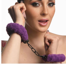 Load image into Gallery viewer, Master Series Cuffed In Fur Furry Handcuffs Purple
