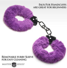 Load image into Gallery viewer, Master Series Cuffed In Fur Furry Handcuffs Purple

