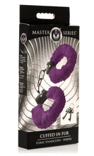 Load image into Gallery viewer, Master Series Cuffed In Fur Furry Handcuffs Purple
