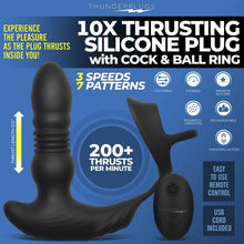 Load image into Gallery viewer, Thunderplugs 10x Thrusting Plug W/ Cock &amp; Ball Ring
