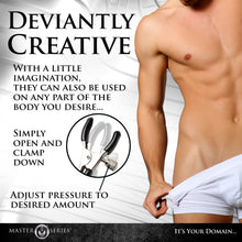 Load image into Gallery viewer, Master Series Daggers Double Chain Nipple Clamps
