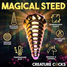 Load image into Gallery viewer, Creature Cocks Twilight Rainbow Glass Dildo
