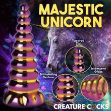 Load image into Gallery viewer, Creature Cocks Twilight Rainbow Glass Dildo
