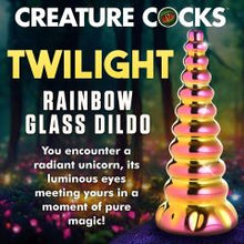 Load image into Gallery viewer, Creature Cocks Twilight Rainbow Glass Dildo
