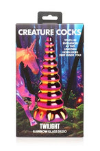 Load image into Gallery viewer, Creature Cocks Twilight Rainbow Glass Dildo
