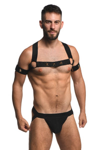 Master Series Elastic Chest Harness W/ Arm Bands L/xl